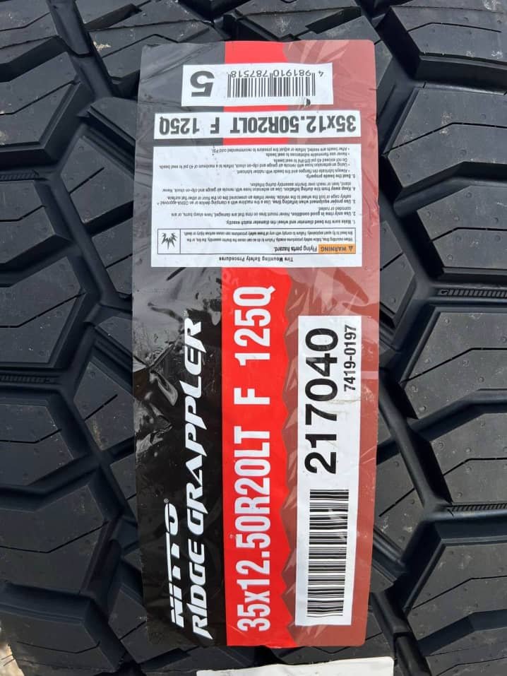 Brand New 35/12.50R20 Nitto Ridge Grapplers